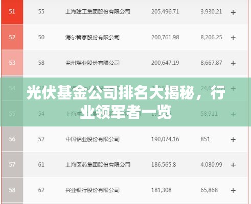 光伏基金公司排名大揭秘,行业领军者一览