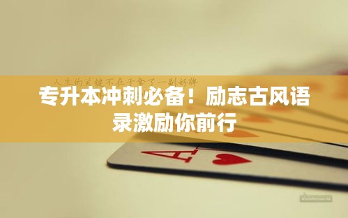 专升本冲刺必备!励志古风语录激励你前行