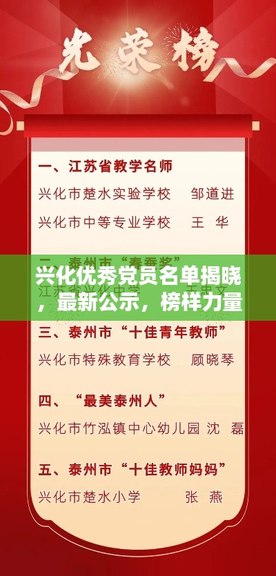 兴化优秀党员名单揭晓,最新公示,榜样力量闪耀!