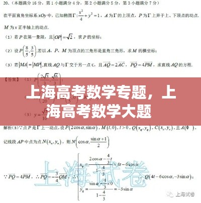 上海高考数学专题,上海高考数学大题