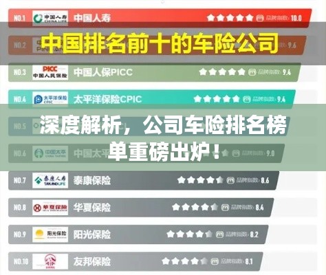 深度解析,公司车险排名榜单重磅出炉!